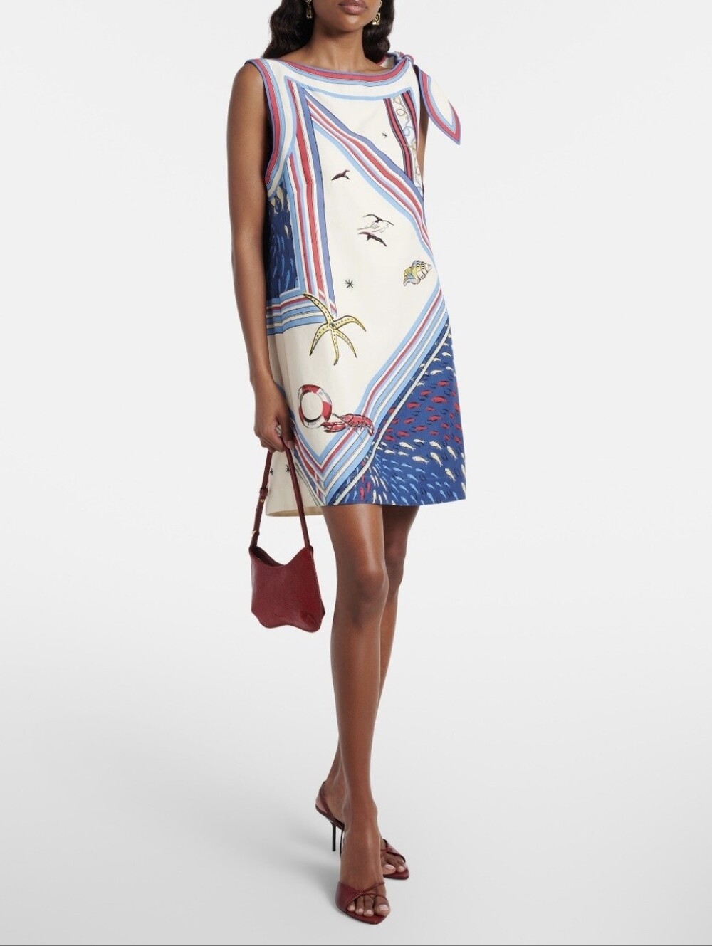 Alemais Apollo bow-detail printed minidress